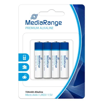 MediaRange Premium Alkaline Batteries Micro AAA|LR03|1.5V Pack 4 (MRBAT101)