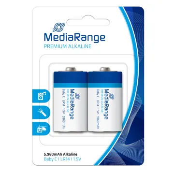 MediaRange Premium Alkaline Batteries Baby C|LR14|1.5V Pack 2 (MRBAT108)