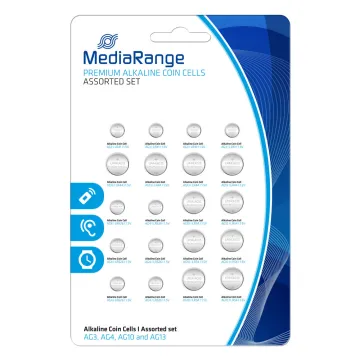 MediaRange Premium Alkaline Coin Cells Assorted set AG3|AG4|AG10|AG13 Pack 20 (MRBAT119)