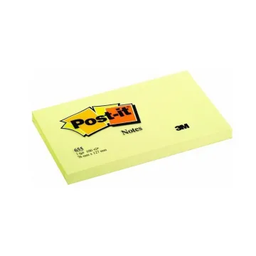 Αυτοκόλλητα Χαρτάκια 3M Post-it 76 x 127 mm (Κίτρινα) (100 Φύλλα) (655-6) (MMM655-6)