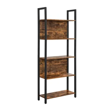 Vasagle Μεταλλική Βιβλιοθήκη με 5 Ξύλινα Ράφια 62 x 24 x 165 cm (LLS025B01) (VASLLS025B01)