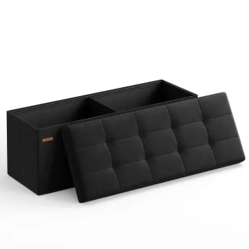 Songmics Αναδιπλούμενος πάγκος αποθήκευσης - 110 x 38 x 38 - Μαύρο (LSF077B01V2) (SNGLSF077B01V2)