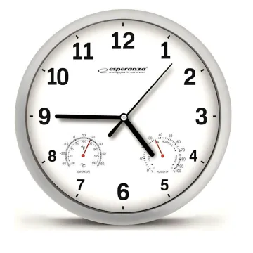 Esperanza Wall Clock Lyon White  White (EHC016W) (ESPEHC016W)