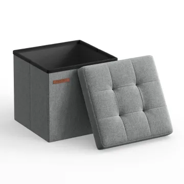 Songmics Αναδιπλούμενο Σκαμπό Αποθήκευσης - 30 x 30 x 30 - Γκρί (LSF028G02) (SNGLSF028G02)
