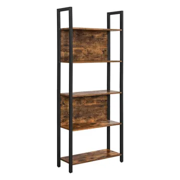 Vasagle Μεταλλική Βιβλιοθήκη με 5 Ξύλινα Ράφια 62 x 24 x 165 cm (LLS025B01V1) (VASLLS025B01V1)