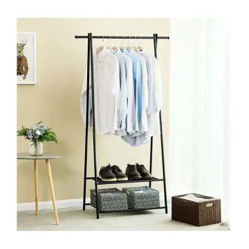 Songmics Μεταλλική Κρεμάστρα Ρούχων Δαπέδου 87.5 x 41 x 155 cm Χρώματος Μαύρο (HSR05B) (SNGHSR05B)