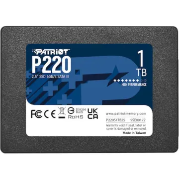 Patriot P220 1 TB Black SATA III 6 Gb/s 25
