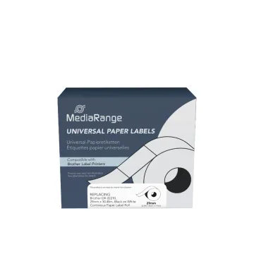 Ετικέτες Γενικής Χρήσης Mediarange (Dymo® D1/45803/S0720830) 19mm, 7m, Laminated and Permanent Adhesive, Black on White (MRDY45803)