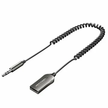 VENTION USB Car Bluetooth 5.4 Audio Receiver with Coiled Cable 1.5M Gray Zinc Alloy Type (NAIHG) (VENNAIHG)