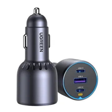 Ugreen EC703 Φορτιστής Αυτοκινήτου 75W 3.25A με Θύρες: 1xUSB 2xType-C Black (35024) (UGR35024)