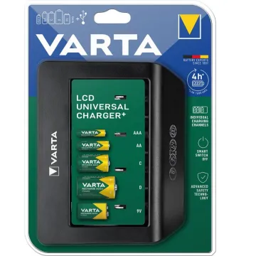 Varta QUATRO 57652 + 4 rechargeable batteries Varta 2100 mah AA (VART18660)
