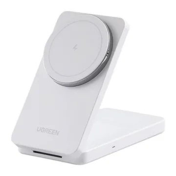 Ugreen W528 2 σε 1 επαγωγικός φορτιστής για iPhone AirPods 20W λευκό (45055) (UGR45055)