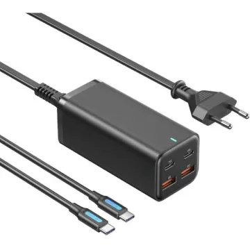 VENTION 2-Port USB (C + A) GaN Charger (30W/30W) EU-Plug White (FEQW0-EU) (VENFEQW0-EU)