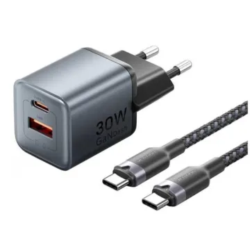 VENTION 2-Port USB (C + A) GaN Charger (30W/30W) EU-Plug Blue (FEQL0-EU) (VENFEQL0-EU)