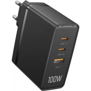 VENTION 3-Port USB (C+C+A) GaN Charger (100W/100W/30W) EU White (FEGW0-EU) (VENFEGW0-EU)