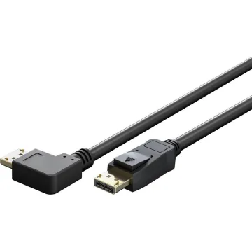 Goobay DisplayPort 2.0/2.1 Cable, Angled 90°, 2m, 54 Gbit/s, 8K@144Hz (77053) (GOB77053)