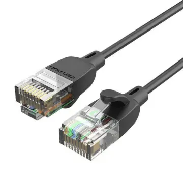 VENTION Cat.6A UTP Patch Cable 1M Black Slim Type (IBIBF) (VENIBIBF)