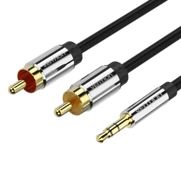 VENTION 3.5mm Male to 2RCA Male Audio Cable 3M Gray Aluminum Alloy Type (BCNBI) (VENBCNBH)