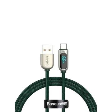 Baseus Καλώδιο USB σε USB-C με Οθόνη, 66W, 1m Πράσινο (CASX020006) (BASCASX020006)
