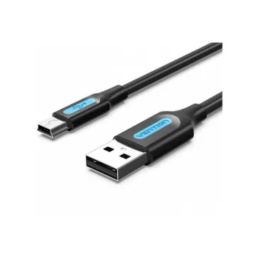 VENTION USB 2.0 A Male to Mini-B Male Cable 0.25M Black PVC Type (COMBC) (VENCOMBC)