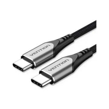 VENTION Cotton Braided USB-C Male to 3.5MM Earphone Jack Adapter 0.1M Gray Aluminum Alloy Type (BGJHA) (VENBGJHA)