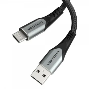 VENTION Cotton Braided USB 2.0 A Male to C Male 3A Cable 3M Gray Aluminum Alloy Type (CODHI) (VENCODHI)