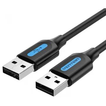 VENTION Nylon Braided USB 2.0 A Male to Type-C Male 3A Cable 0.25M Black LED Type (CTFBC) (VENCTFBC)