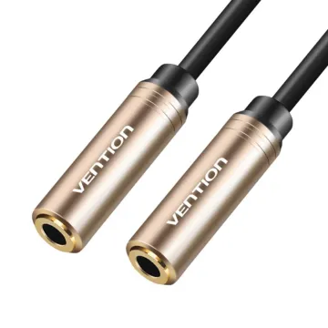VENTION Cotton Braided 3.5mm Audio Extension Cable 1.5M Black Metal Type (BHBBG) (VENBHBBG)