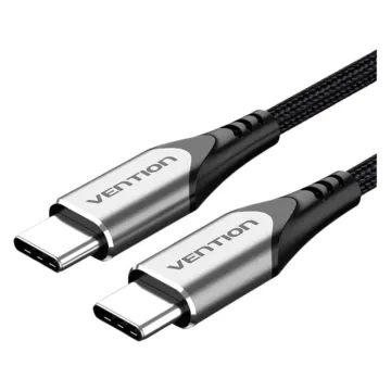 VENTION Nylon Braided Type-C to Type-C 3A Cable 1M Black LED Type (TAUBF) (VENTAUBF)