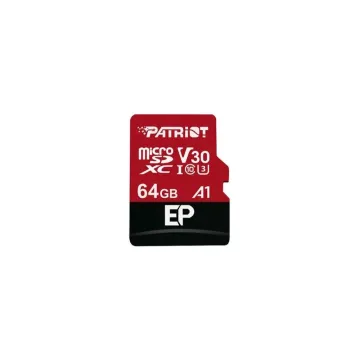Patriot EP 64 GB microSDXC Black/Red UHS-I U3 Class 10 V30 A1 (PEF64GEP31MCX) (PATRPEF64GEP31MCX)
