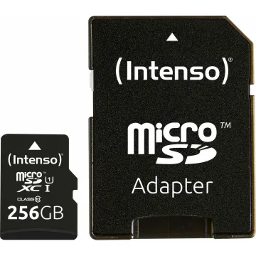 INTENSO microSDXC Card 256GB Class 10 UHS-I Premium with Adapter (3423492) (INTE3423492)