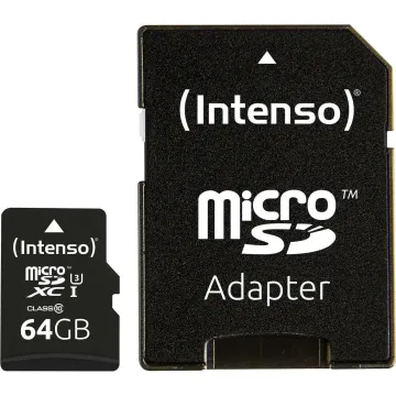 INTENSO microSDXC Card 64GB Class 10 UHS-I Professional with Adapter (3433490) (INTE3433490)