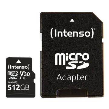 INTENSO microSDXC Card 512GB Class 10 UHS-I Professional with Adapter (3433493) (INTE3433493)