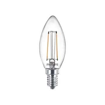 Philips E14 LED Warm White Filament Candle Bulb 2W (25W) (LPH02435) (PHILPH02435)