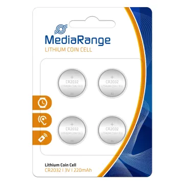MediaRange Lithium Coin Cells CR2032|3V Pack 4 (MRBAT132)