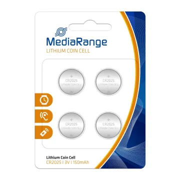 MediaRange Lithium Coin Cells CR2025|3V Pack 4 (MRBAT131)