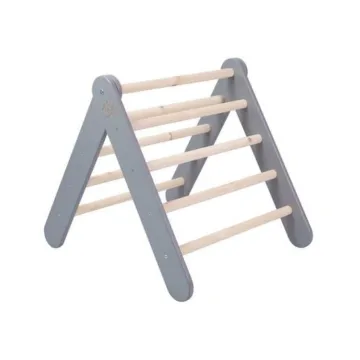 MeowBaby Wooden Pikler for Children Climbing Triangle for Kids, Gray (WTD002IE) (MEBWTD002IE)