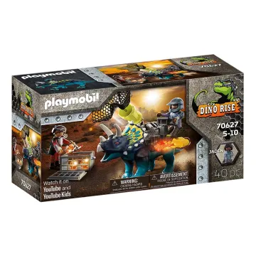Playmobil Τρικεράτωψ Με Πανοπλία-Κανόνι Και Μαχητές (70627) (PLY70627)