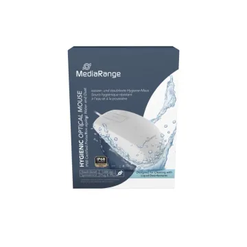 MediaRange Optical 4-Button Wireless Mouse with Scroll-Wheel and DPI-Button, 1.000 - 1.600 dpi, Symmetrical, White (MROS257)