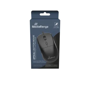 MediaRange Wired Optical 2-Button Hygienic Mouse with Touch-Scroll, 1.000 dpi, IP68, White (MROS265)