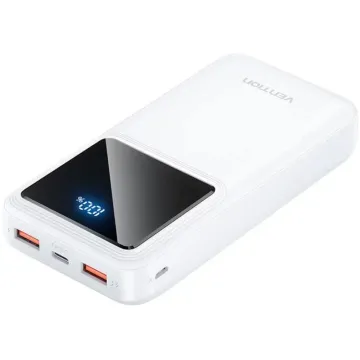 VENTION 20000mAh Power Bank (USB-C + USB-A) with Built-in Cable 22.5W Black LED Display Type (XGYB0-40-TY) (VENXGYB0-40-TY)