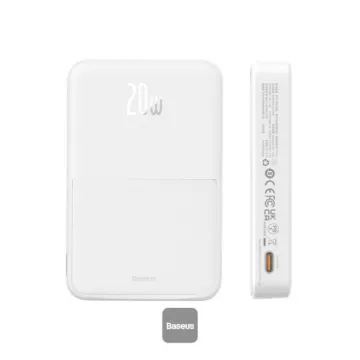Baseus Powerbank MagPro Magnetic 5000mAh 20W, MagSafe (white) (P10064101223-00) (BASP10064101223-00)