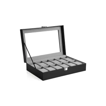 Songmics Watch Box Black 30.2 x 20.2 x 8.1 cm (JWB12BK) (SNGJWB12BK)