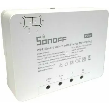 SONOFF Έξυπνος Ενδιάμεσος Διακόπτης WiFi με Παρακολούθηση Ενέργειας POWR3 (25A/5500W) (Λευκό) (POWR3) (SONPOWR3)