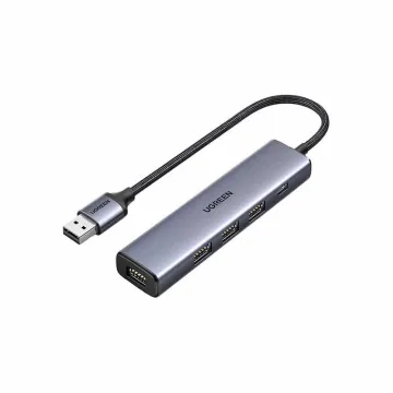 Ugreen Hub / Adapter CM418 USB-C to 2x USB HDMI 4K 30 Hz RJ45 1Gbps PD 100W gray (10919B) (UGR10919B)