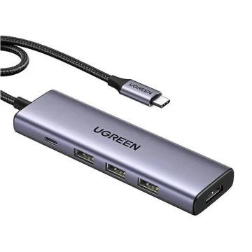 Ugreen USB-C Hub CM511 HDMI 4K 60Hz 3x USB 3.0 5Gbps PD 100W silver (15597) (UGR15597)
