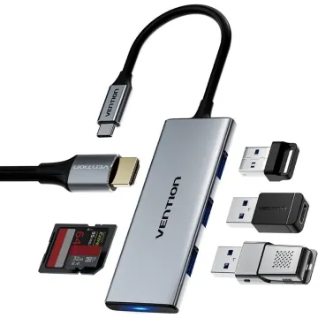 VENTION USB-C to HDMI/USB 3.0x3/SD/TF Docking Station Aluminum Alloy Type 0.15M Gray (TOOHB) (VENTOOHB)