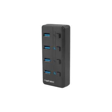 NATEC Mantis 2 4-Port USB 3.0 Hub with On/Off Switches & AC Adapter (NHU-1557) (NTCNHU-1557)