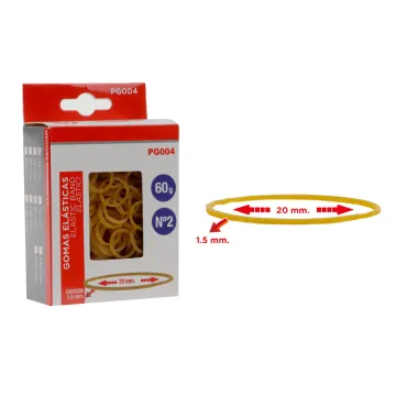 MP λαστιχάκια συσκευασίας PG004 σε κουτί, No2, 1.5x20mm, 60g