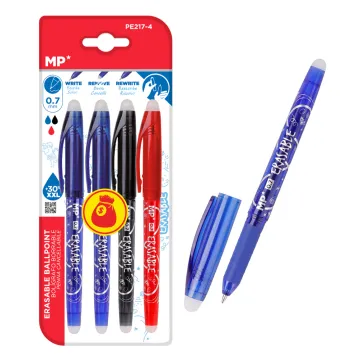 MP σετ στυλό διαρκείας ballpoint PE105 με glitter, 0.9mm, διάφορα χρώματα, 10τμχ